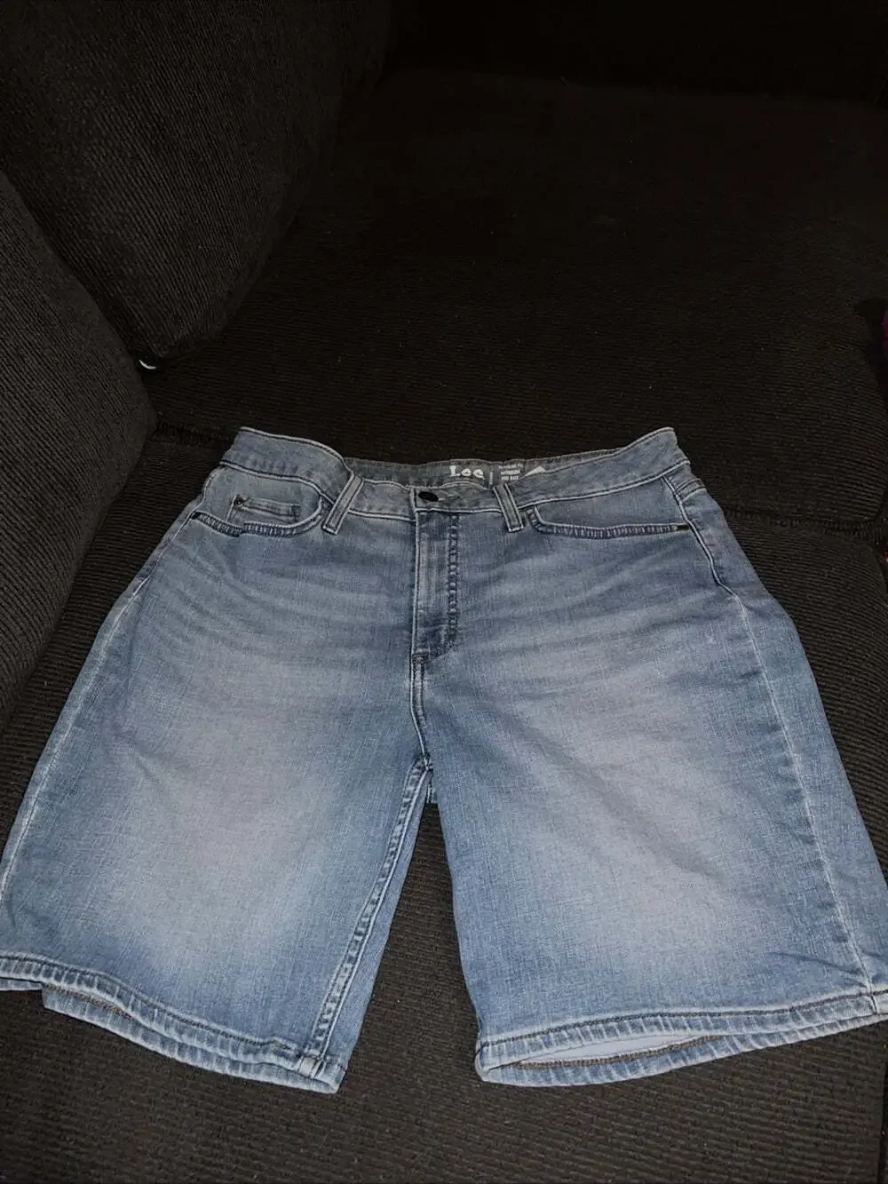 Lee Mid Rise Denim Bermuda Shorts Womens 14 Light Blue